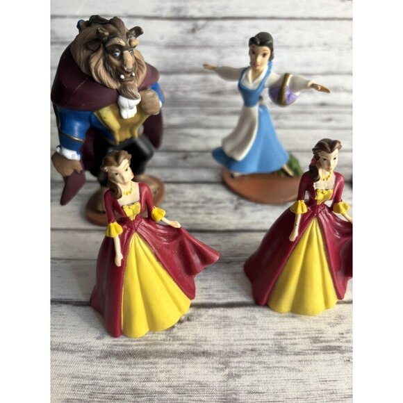 Disney Beauty And The Beast PVC Plastic Figurines Cake Toppers Toy Lot Of 6 - Picture 3 of 11